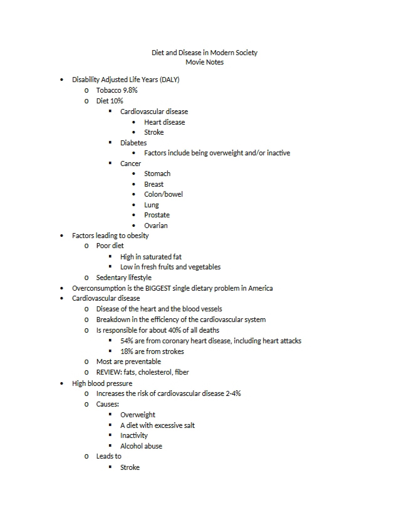 Notes from the Movie