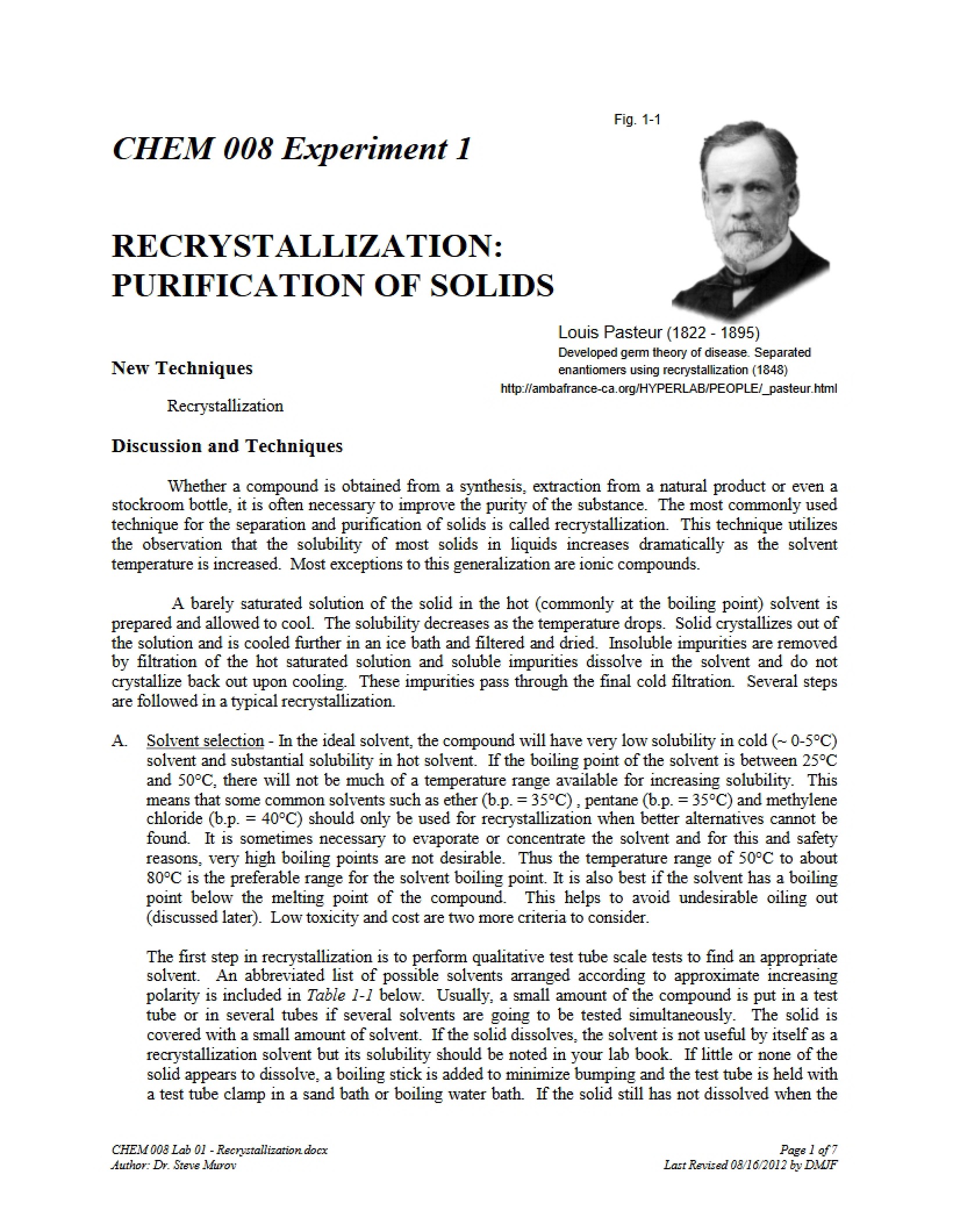 Lab 01 Recrystallization