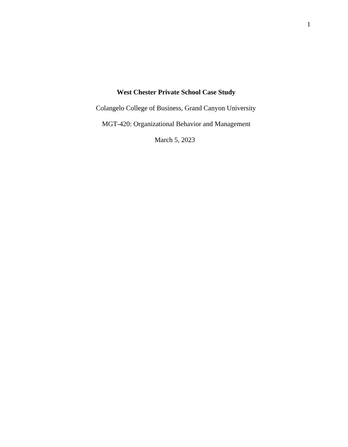 Case Study - West Chester Private School