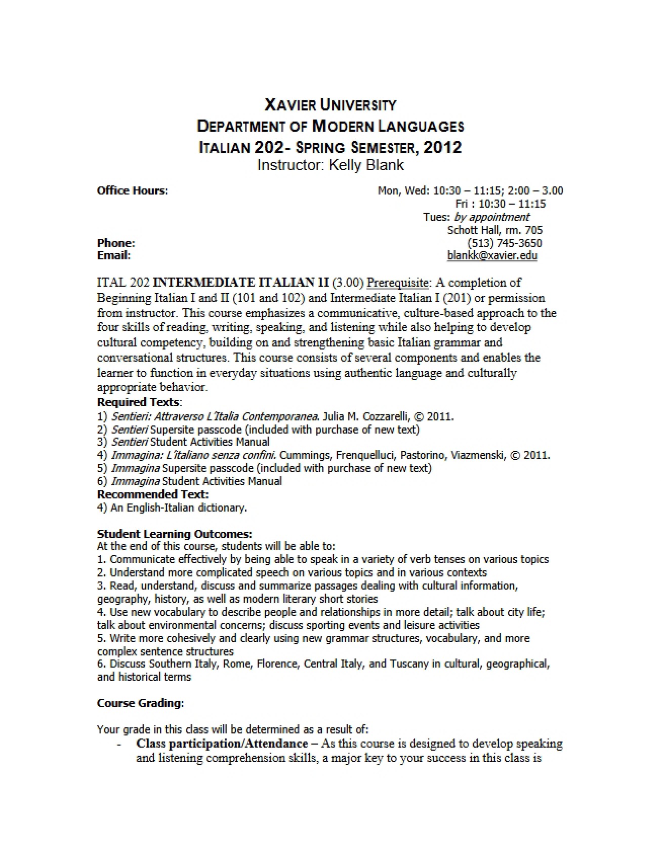 Syllabus Materials