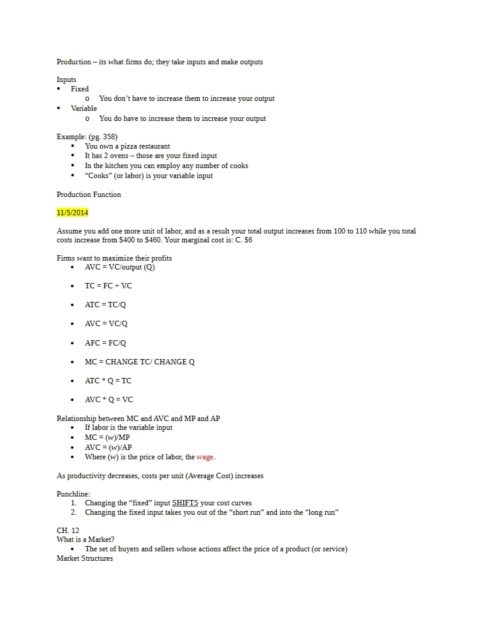 Notes for Fourth Exam
