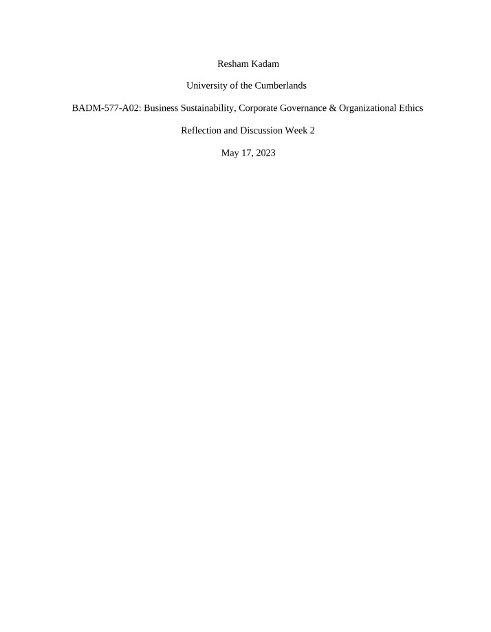Crisis Management and Corporate Public Affairs - Week 2 Reflection