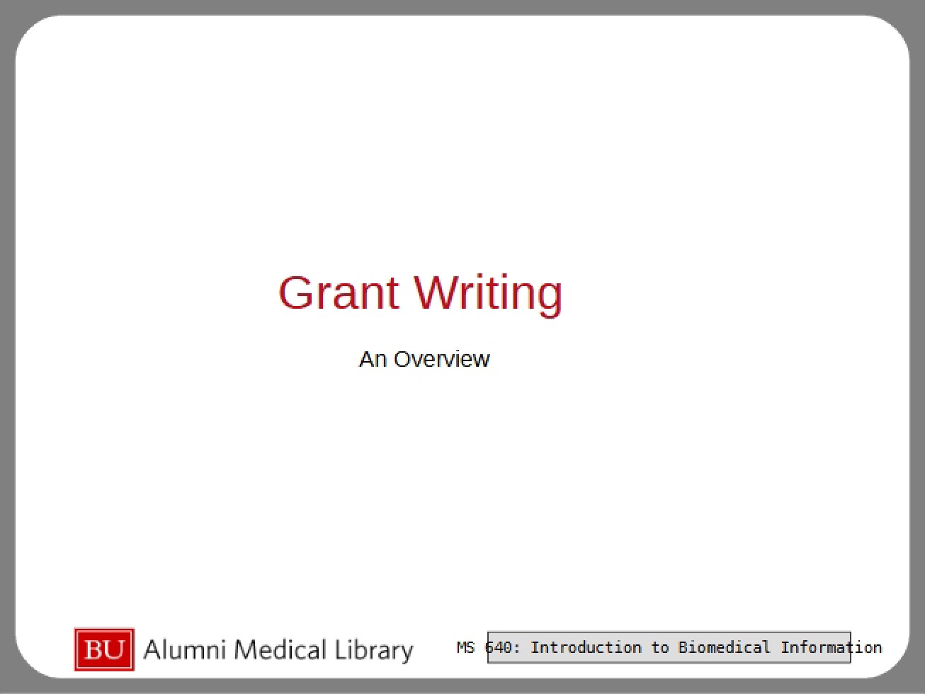 Final Grant Proposal