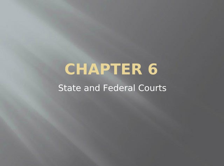 State and Federal Court System in the US