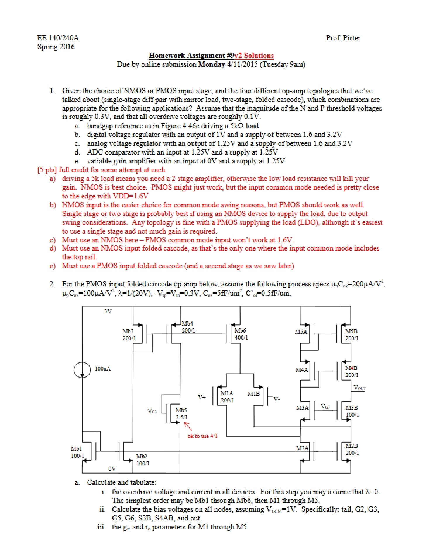Solutions to Homework Nine (v2)
