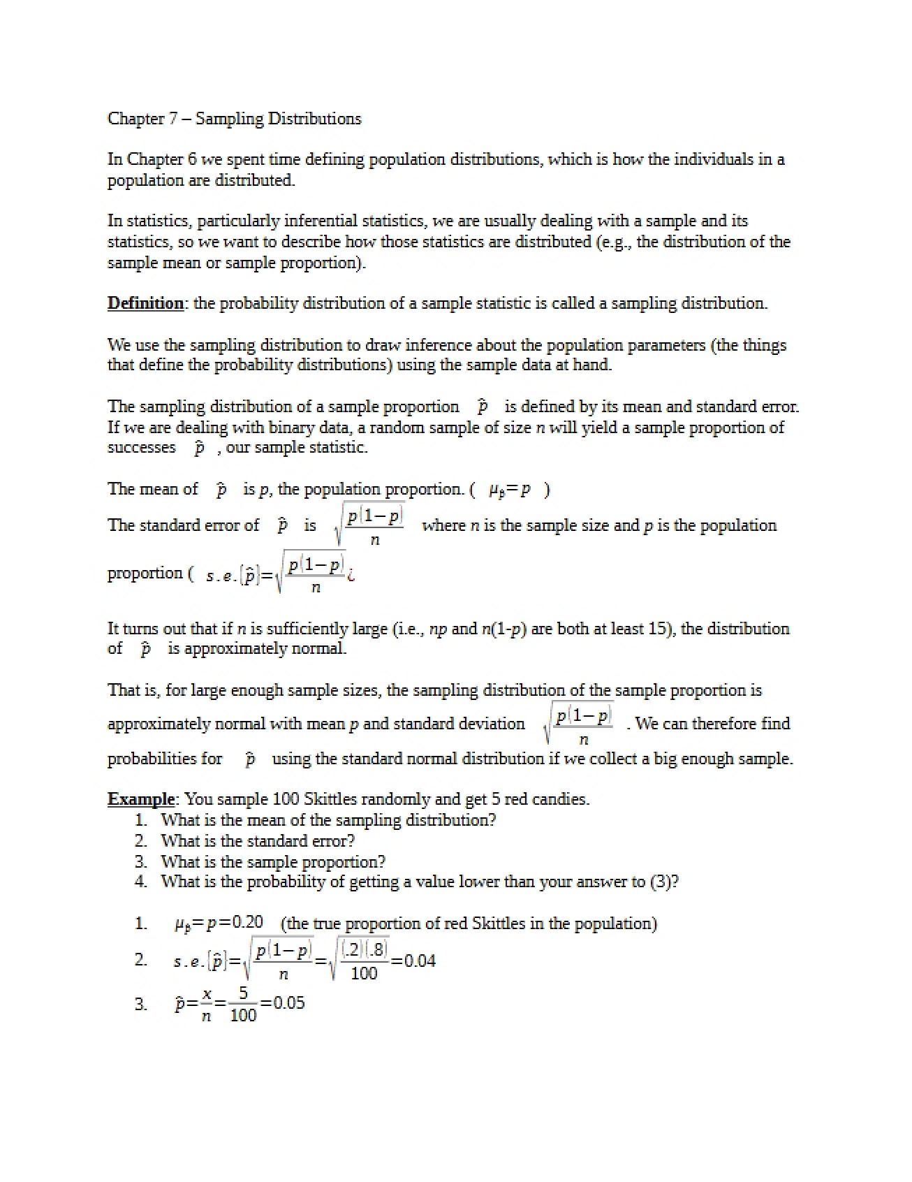 Statistical Methods Chapter Seven