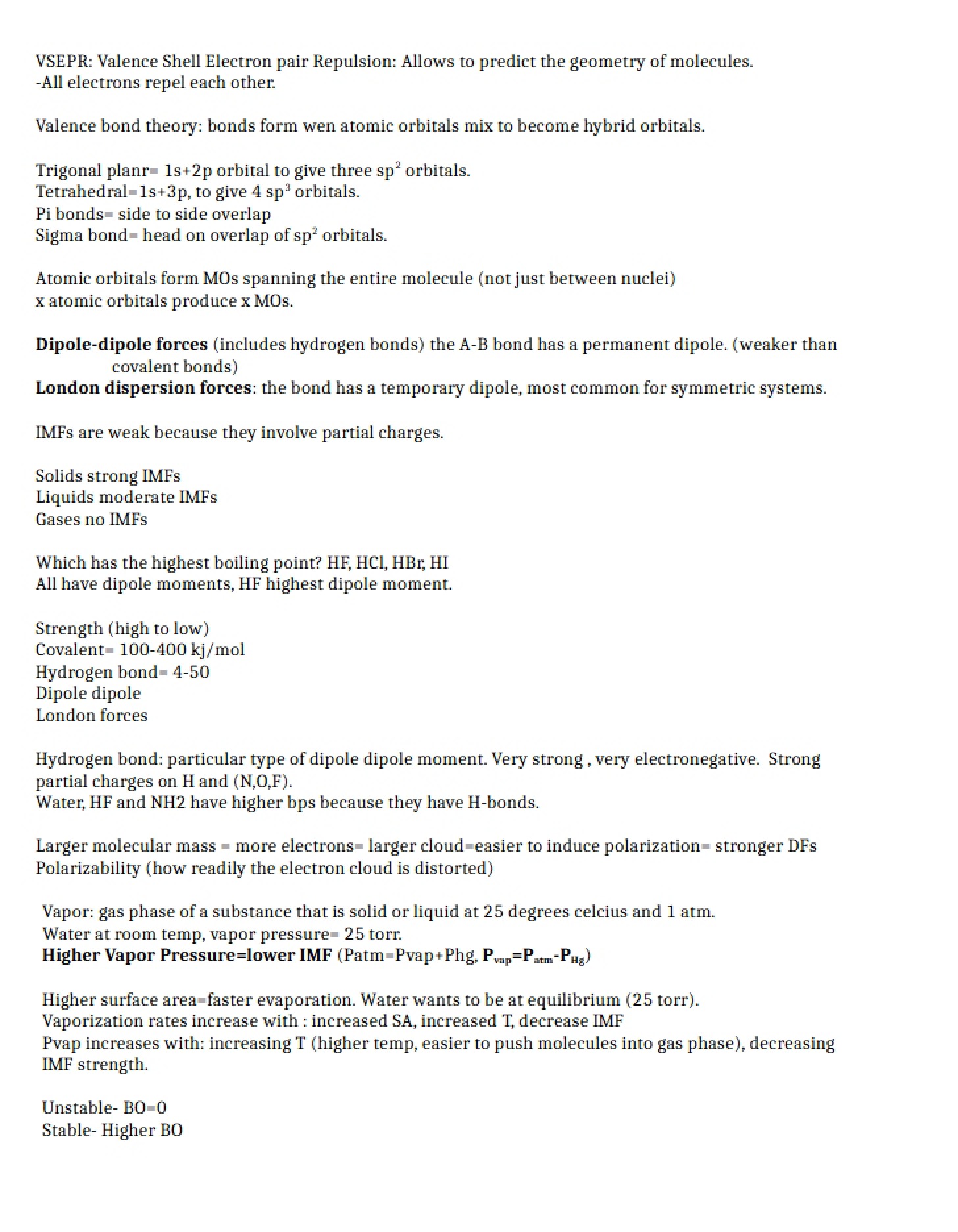 Lecture 10 Class Notes (Chem 105a)