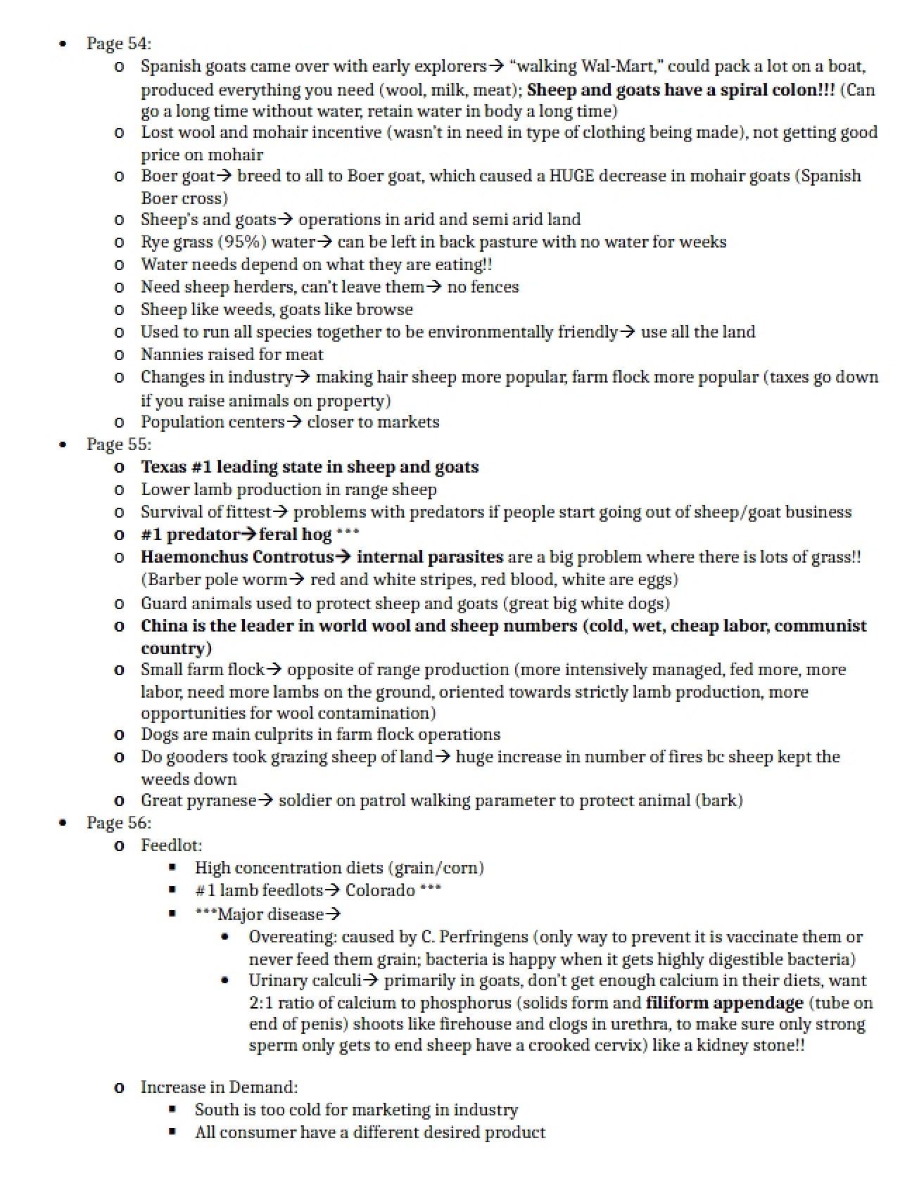 Notes for the Second Exam on General Animal Science
