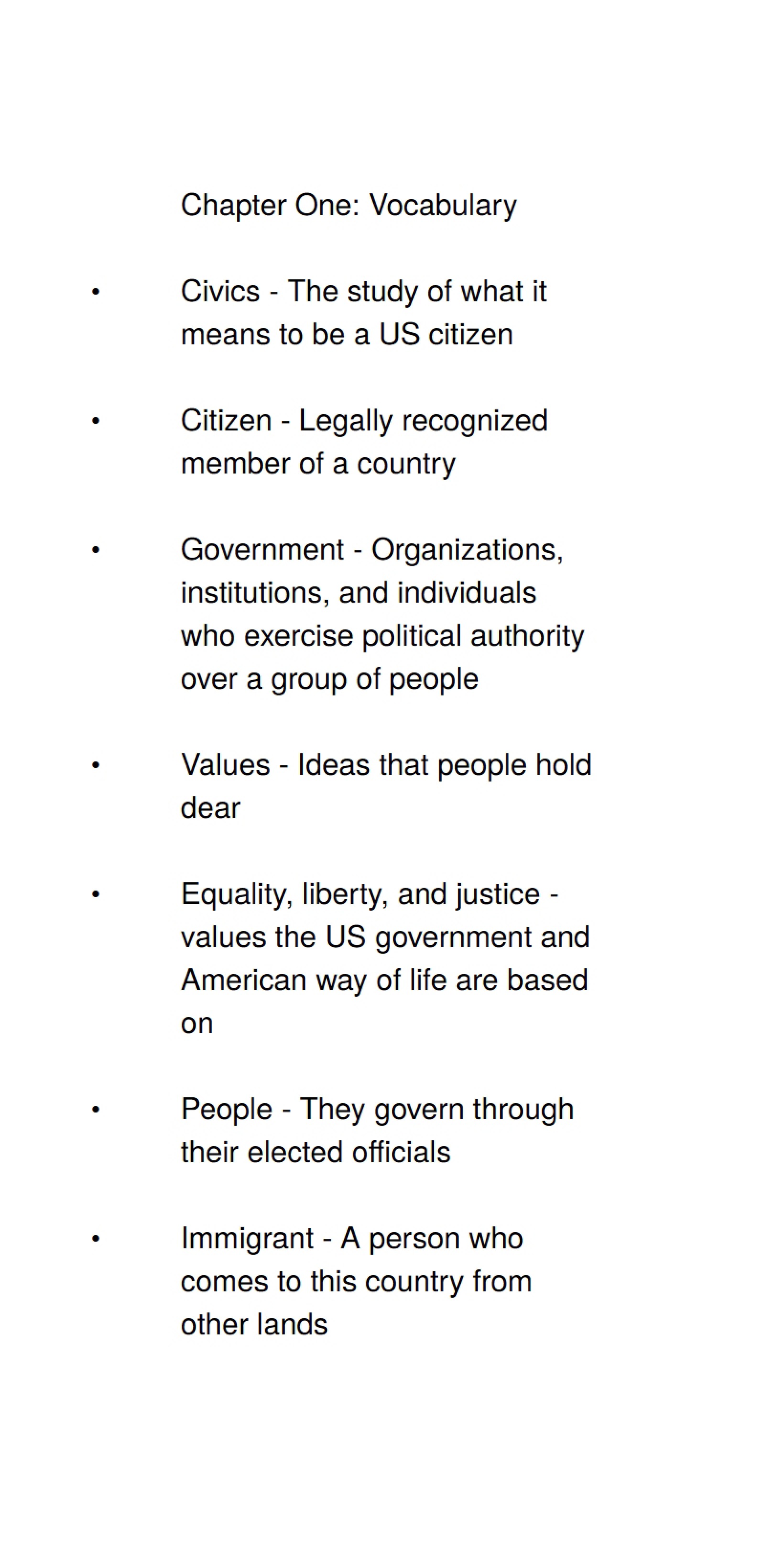 Vocabulary Chapter One