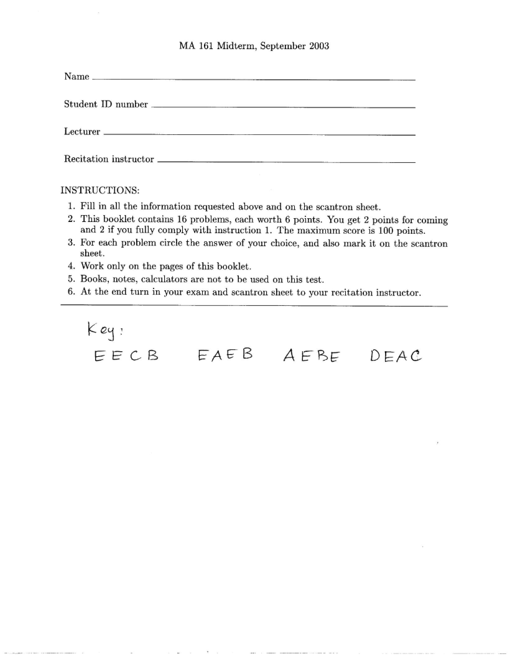 Course Midterm