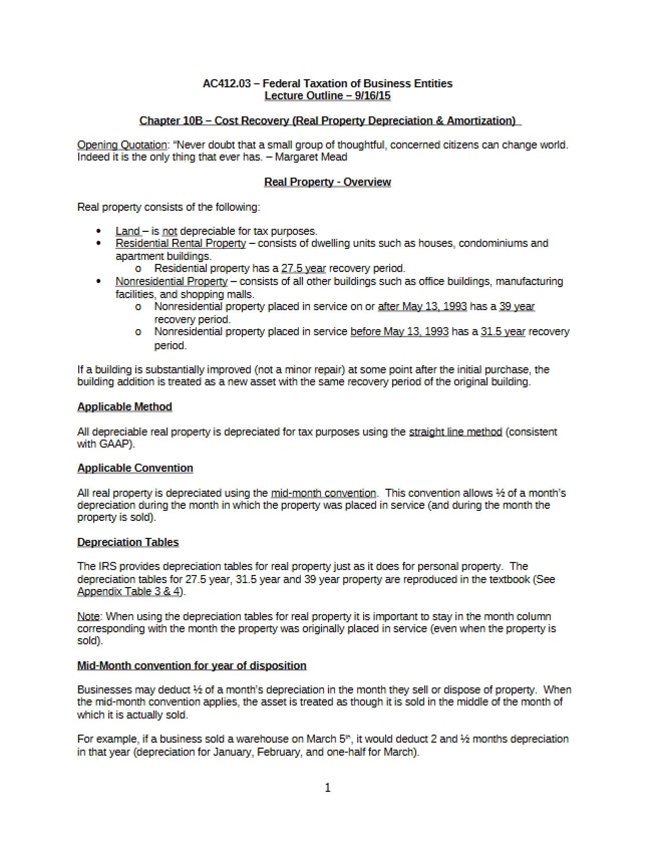 Overview of Cost Recovery (Chapter 10B)