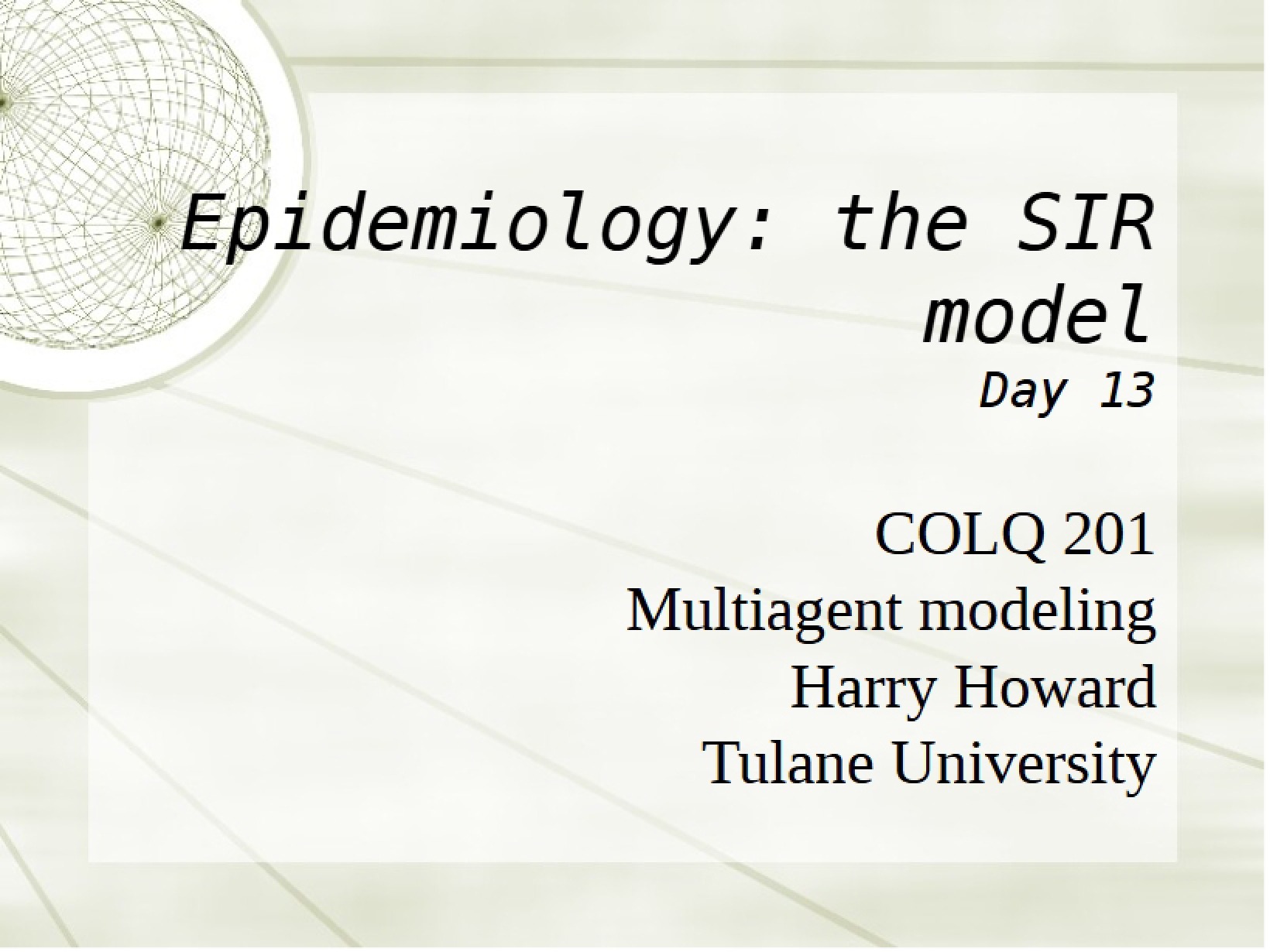SIR Model in Epidemiology