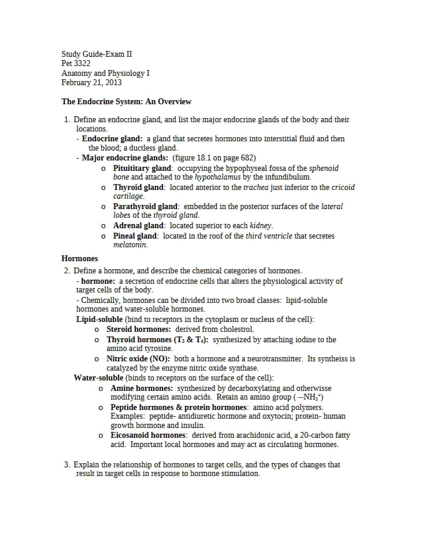System of the Endocrine