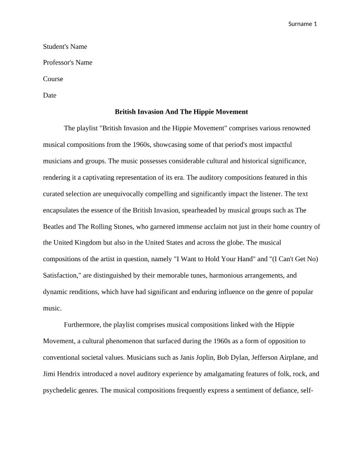 The British Invasion and the Hippie Movement