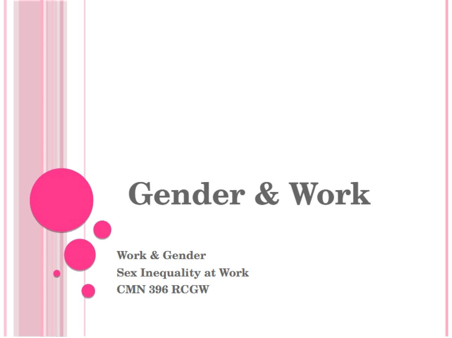 Work and Gender