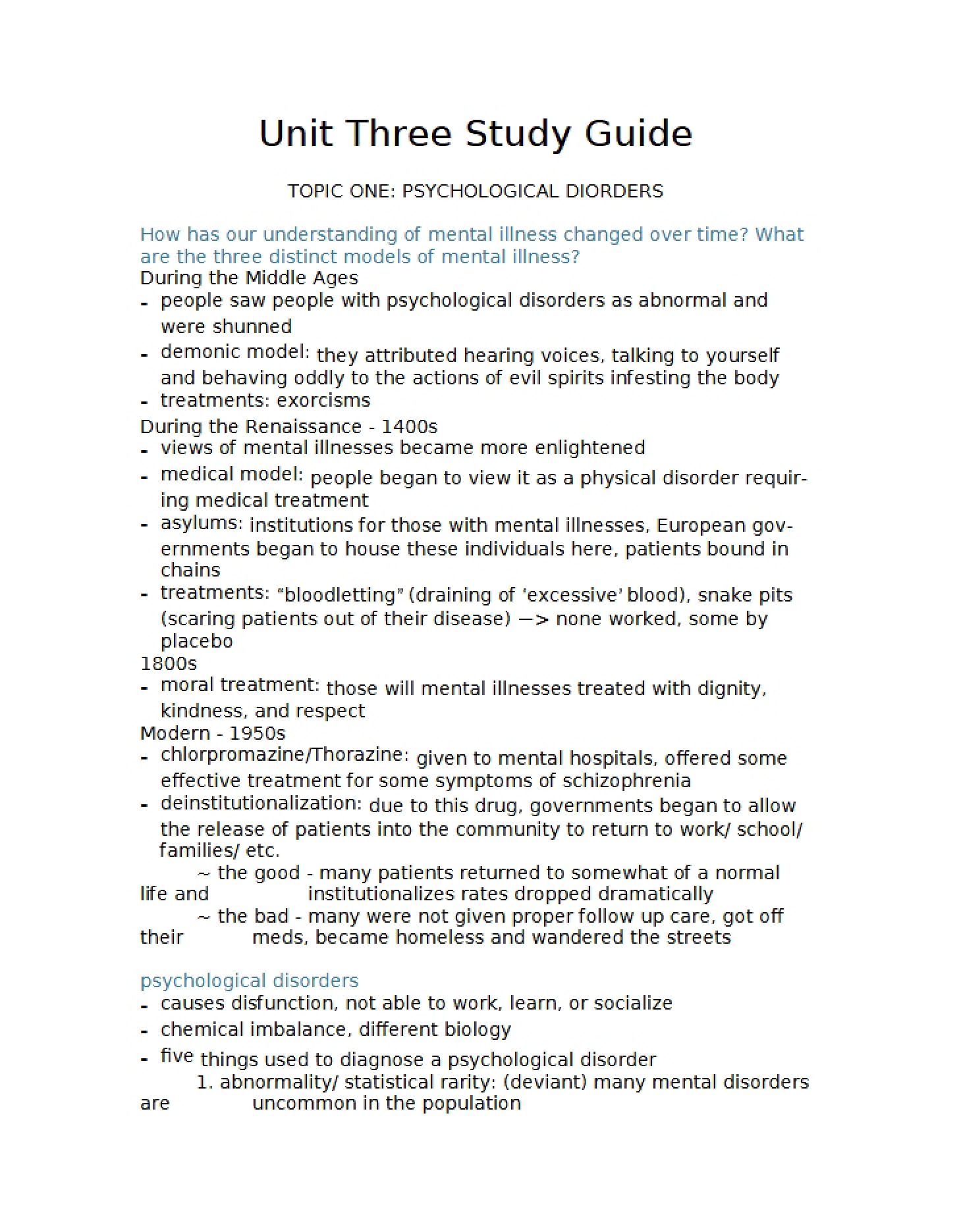 Guide for Unit 3