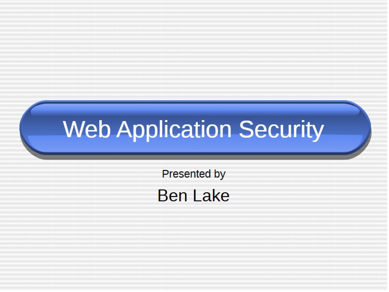 Security for Web Apps