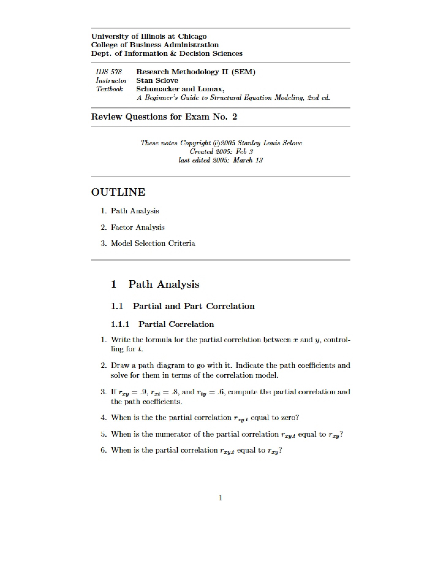 Second Course in Research Methodology