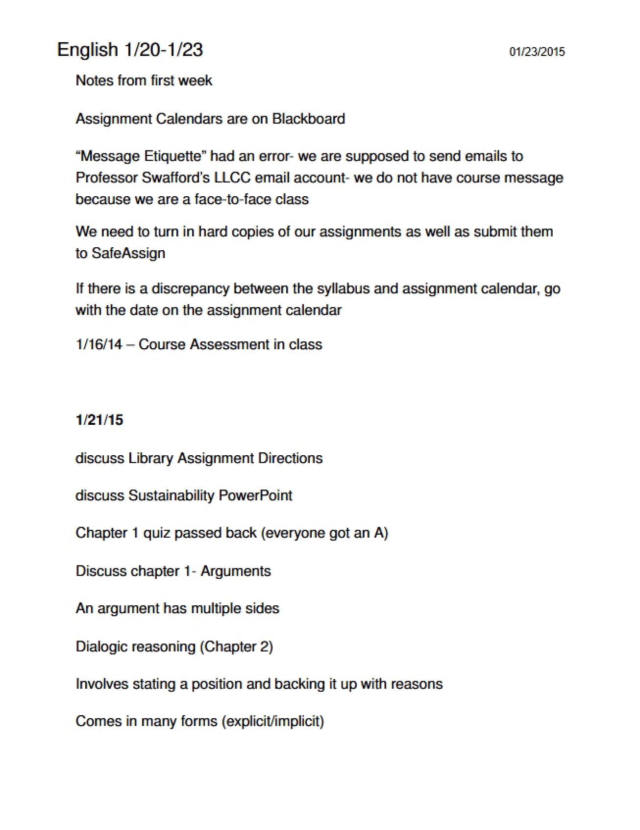 Composition II Class Notes