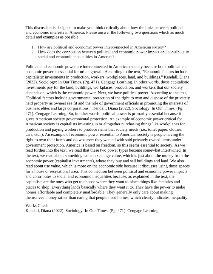 Week 7 Sociology Discussion Board