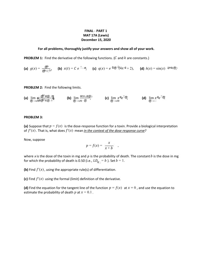 Final Exam - Part 1