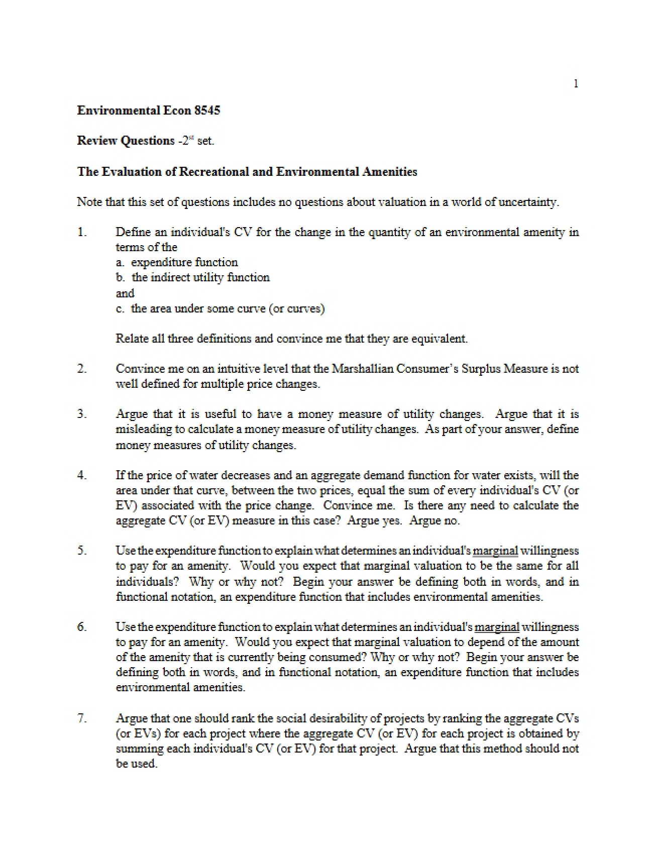 Second Set of Review Questions