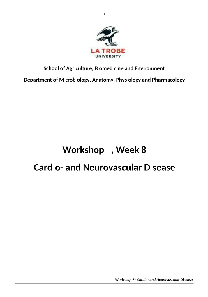 Cardio- and Neurovascular Disease (Workshop 7)