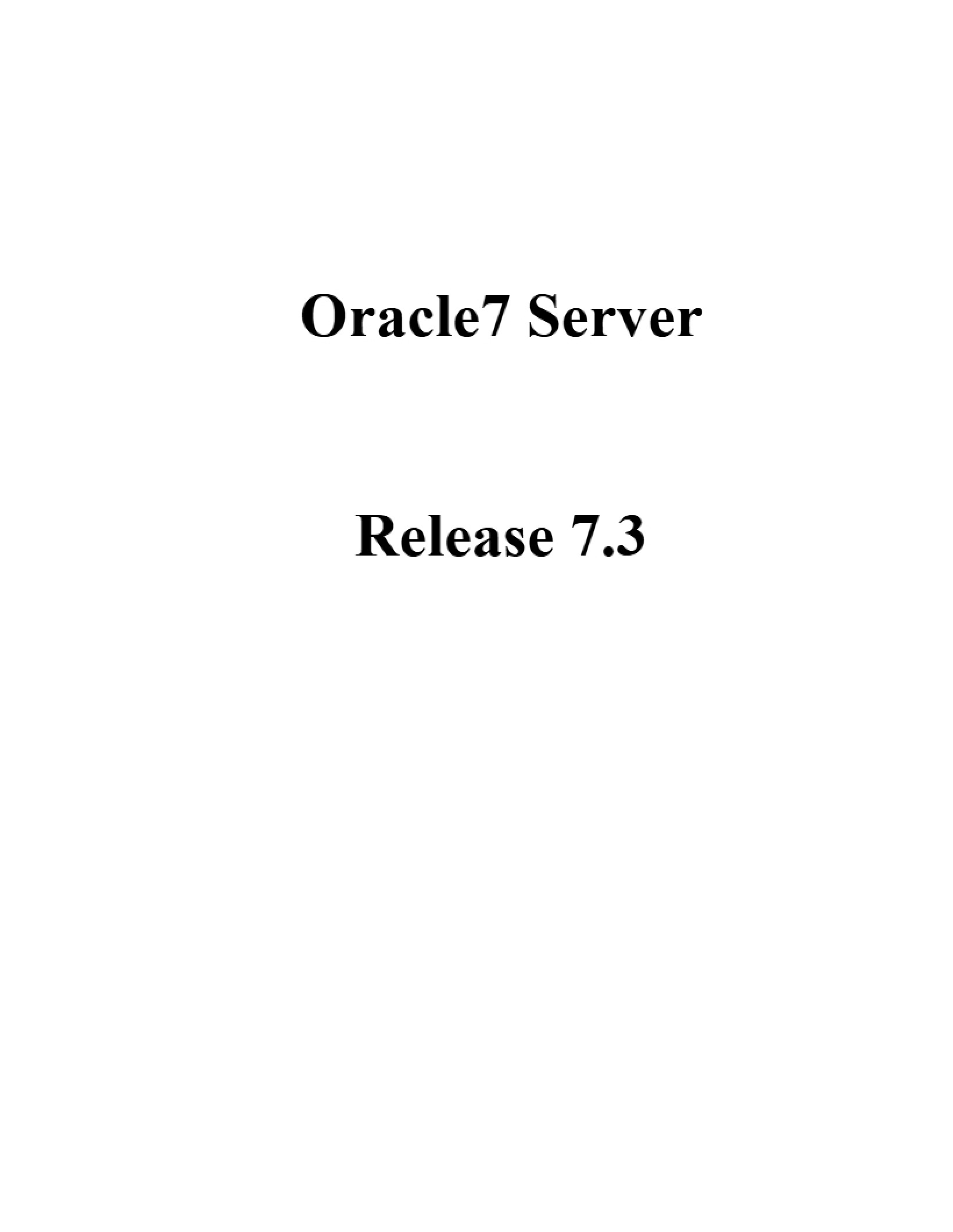 Server Oracle 7