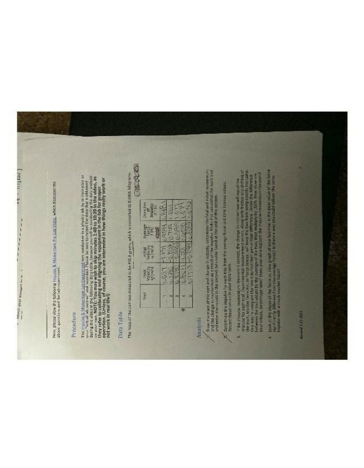 Impulse and Momentum - Lab Experiment Analysis