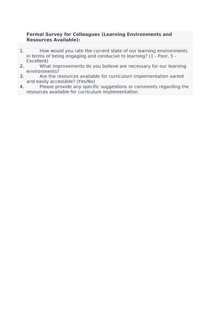 Survey for Colleagues