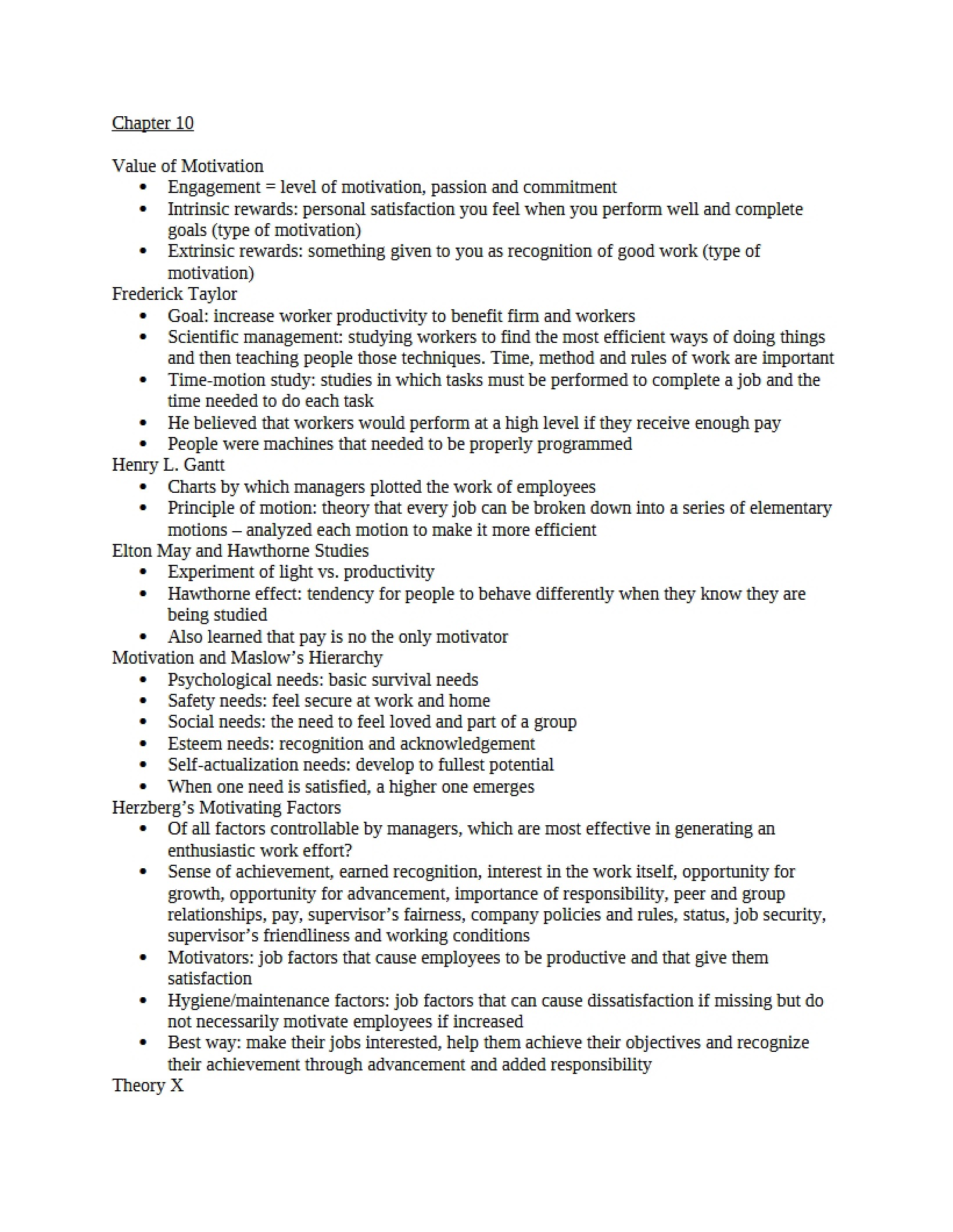 Chapter Ten - BMGT 110