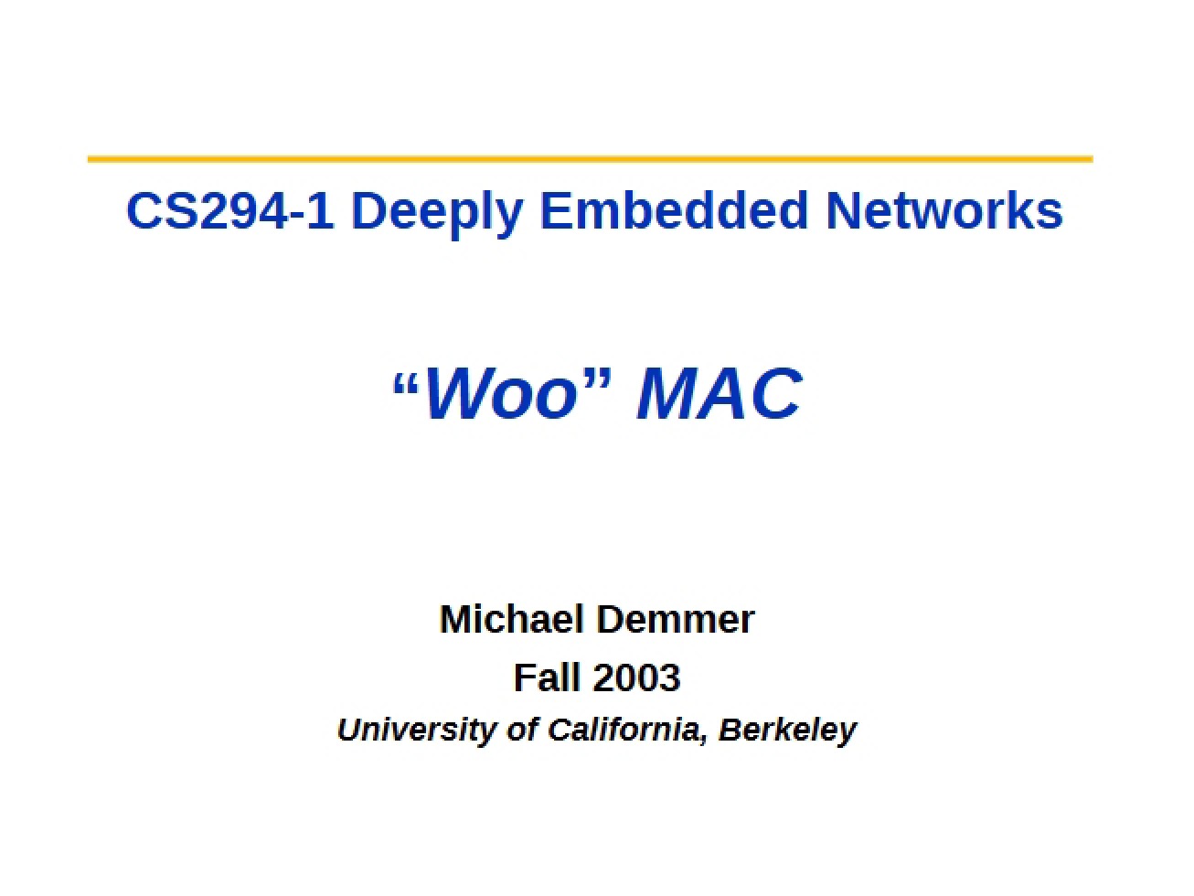 Woo-MAC Protocol