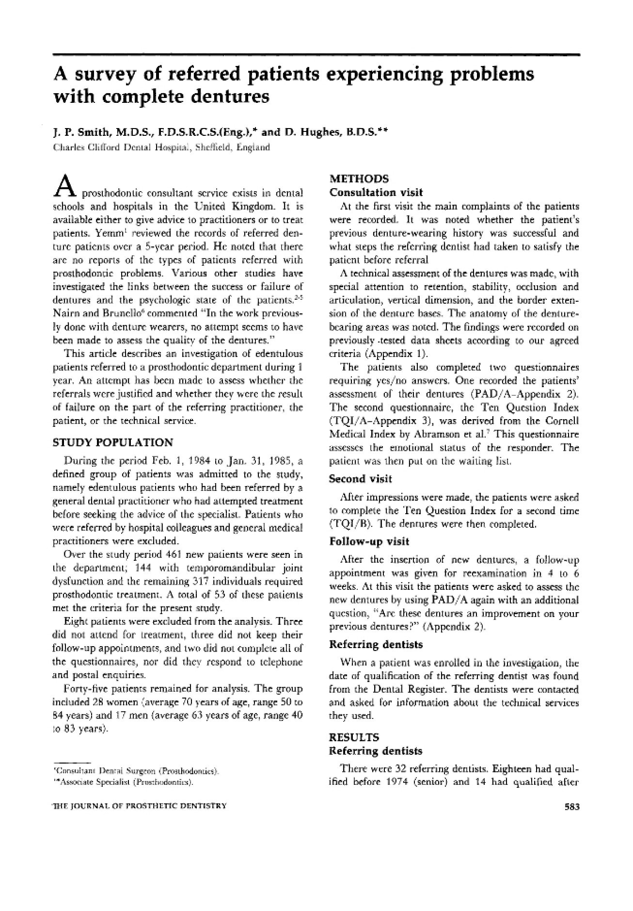 Complete Denture Problems