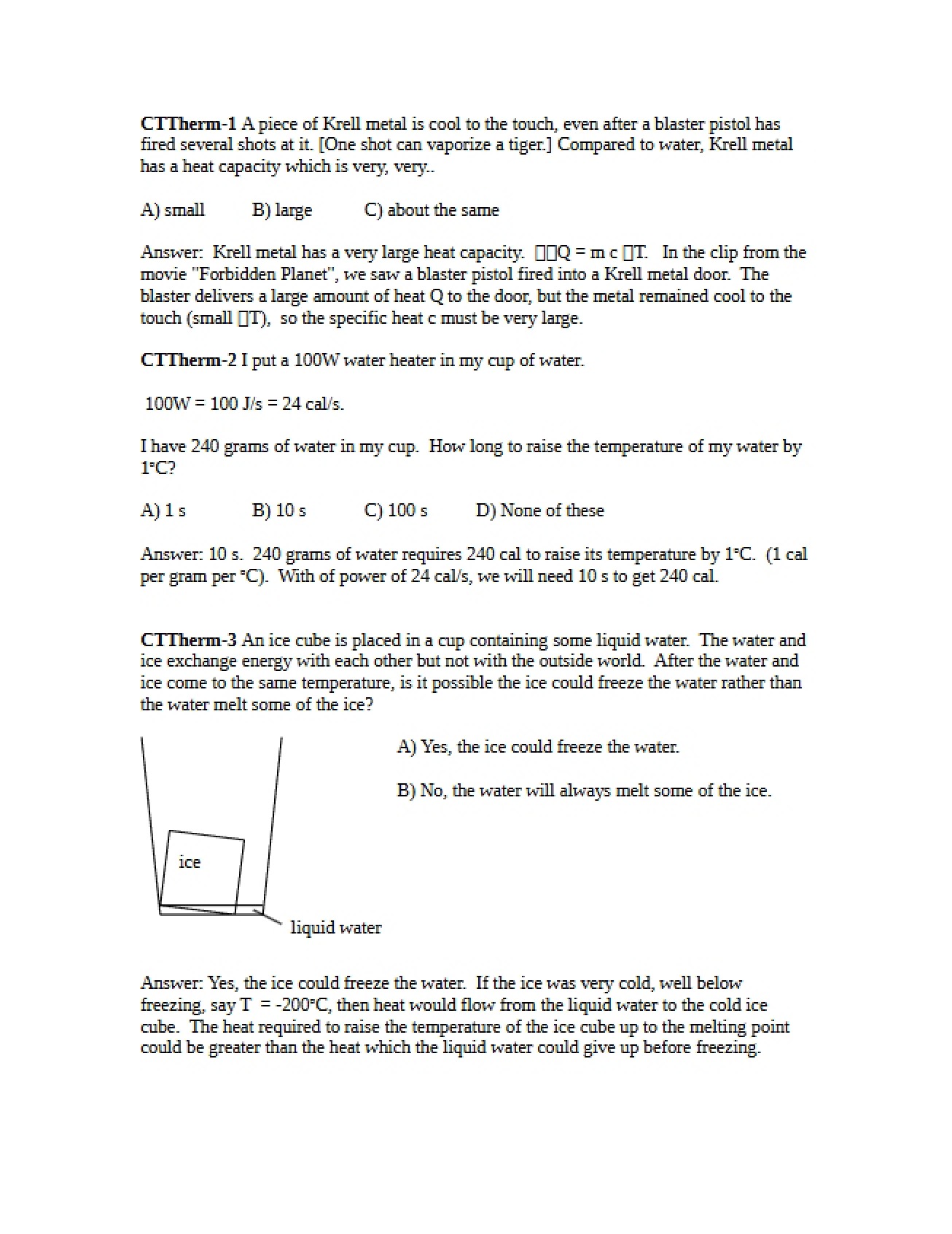 Second Set of Questions