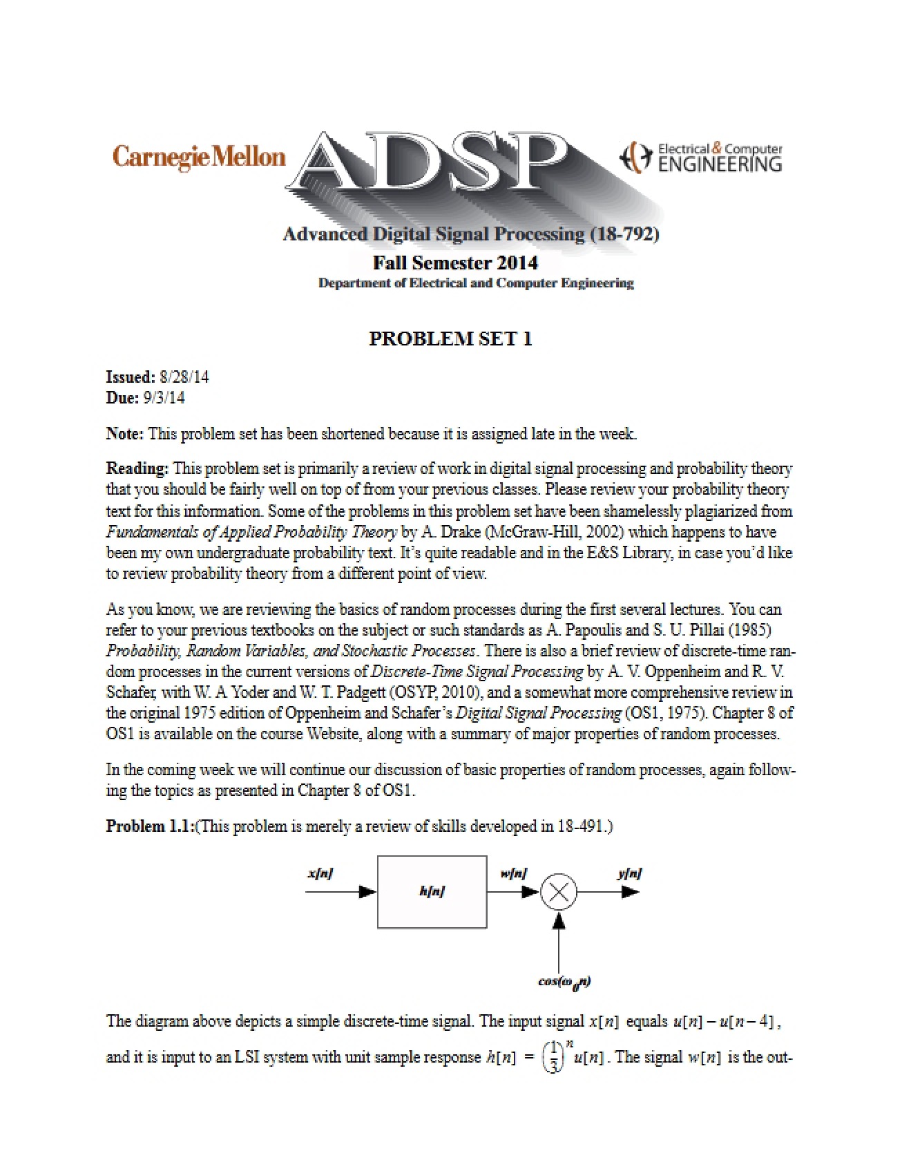 DSP Problem Set One