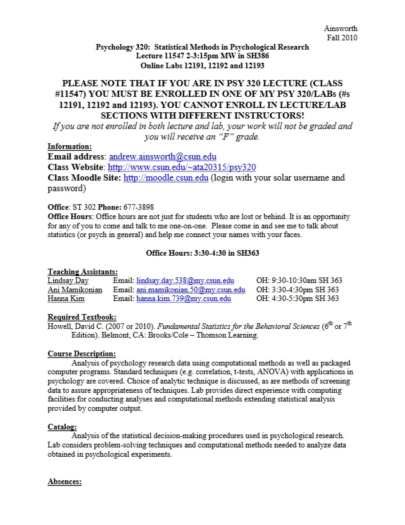 Psych Research Stats Syllabus