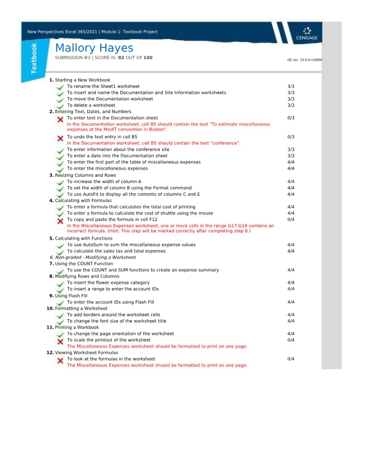 Module 1 Textbook Project Overview - Excel 365-2021