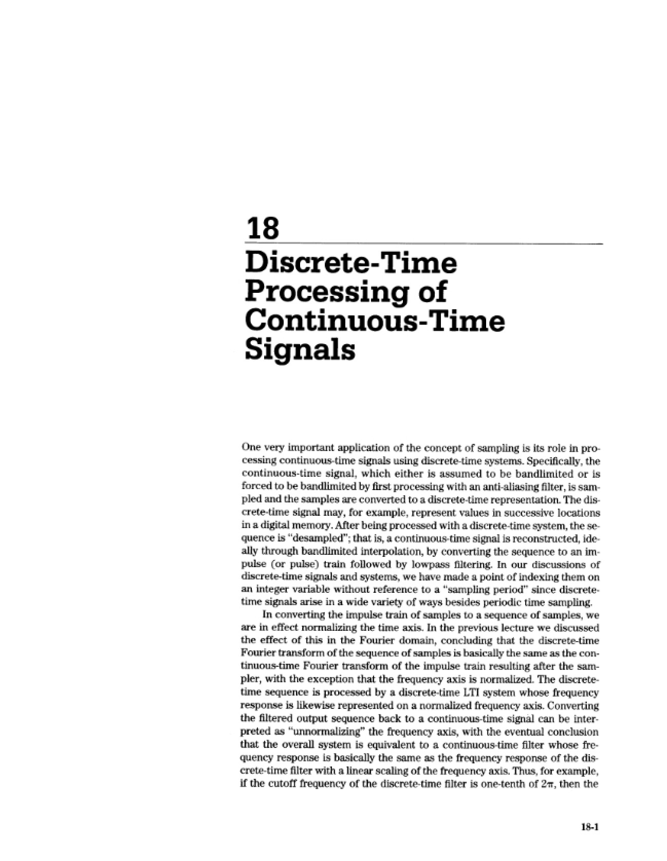 Processing Continuous-Time Signals in Discrete Time