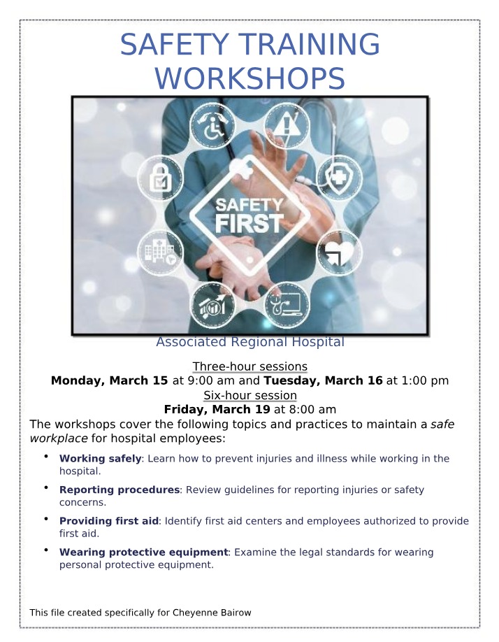 Safety Training for Hospital Employees