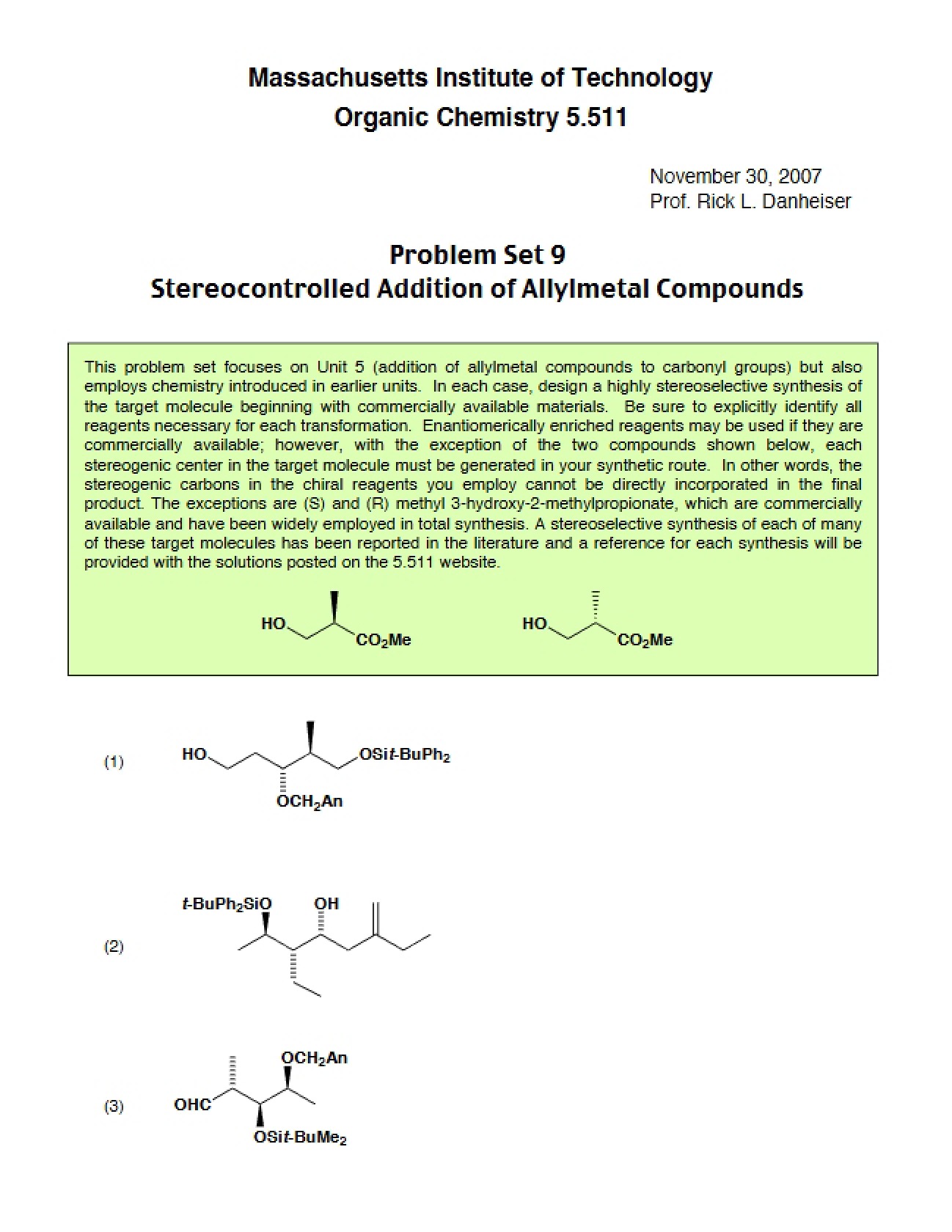 Synthetic Organic Guide
