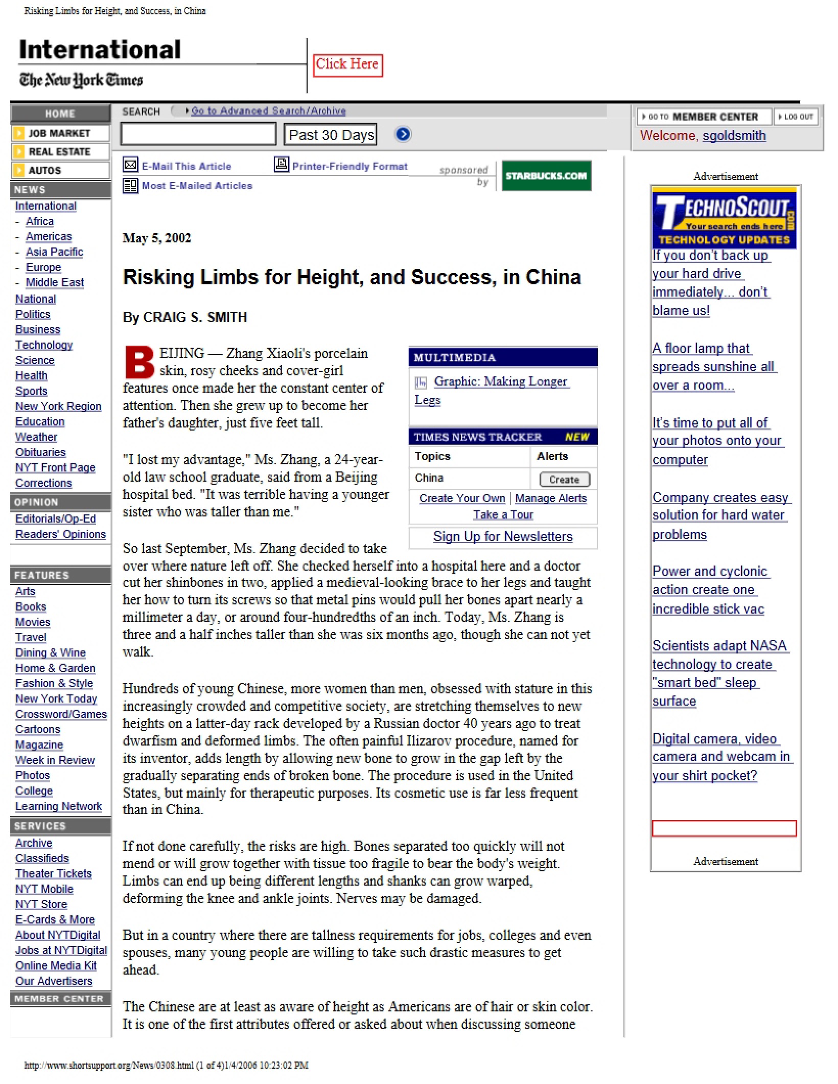 Height Risks involving Limbs