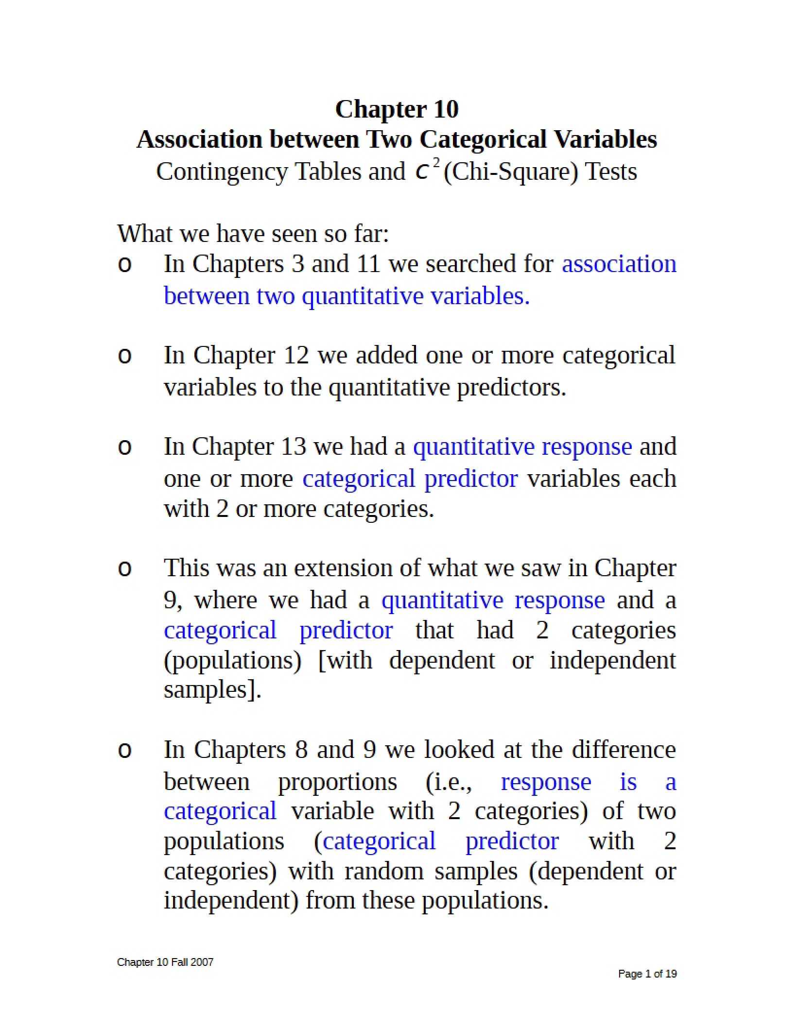 Two Categorical Variables Association