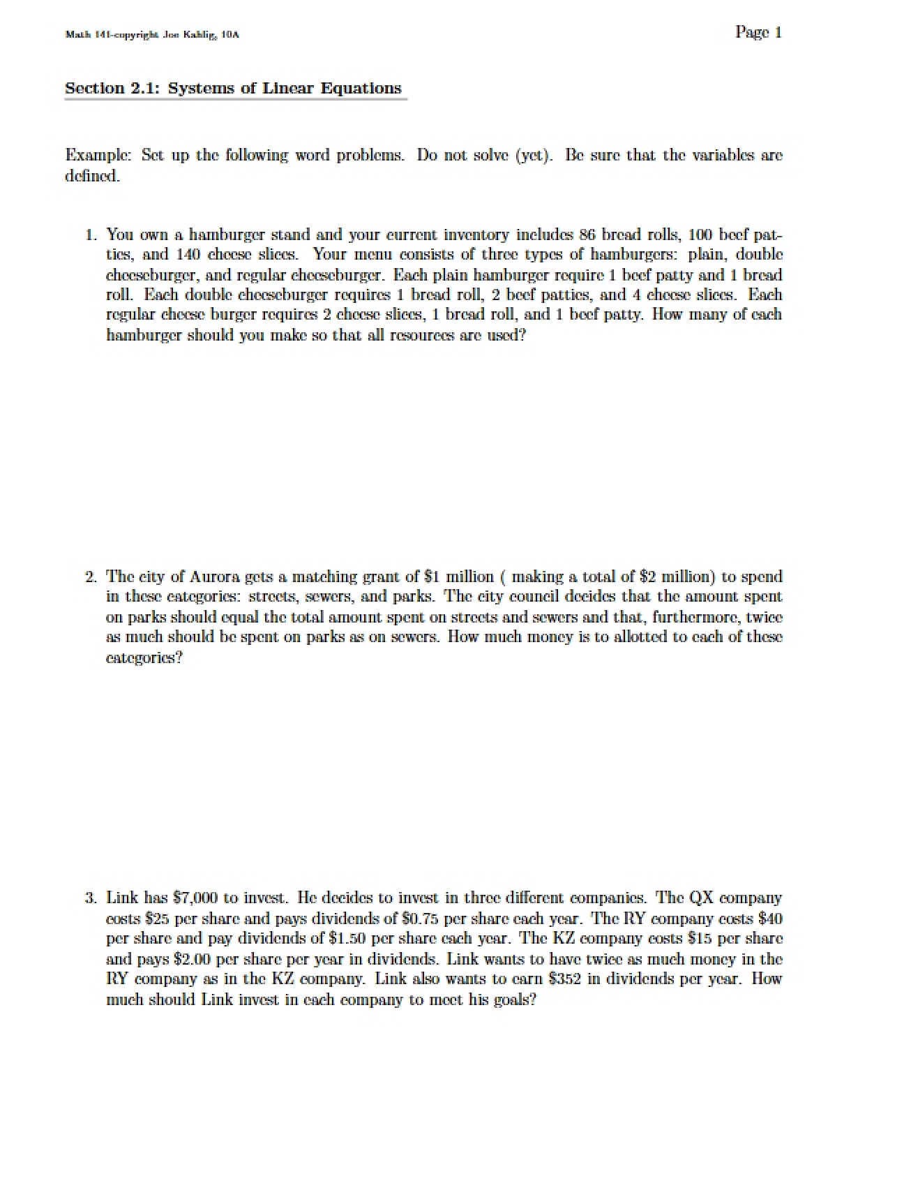 Chapter 2, Part 1