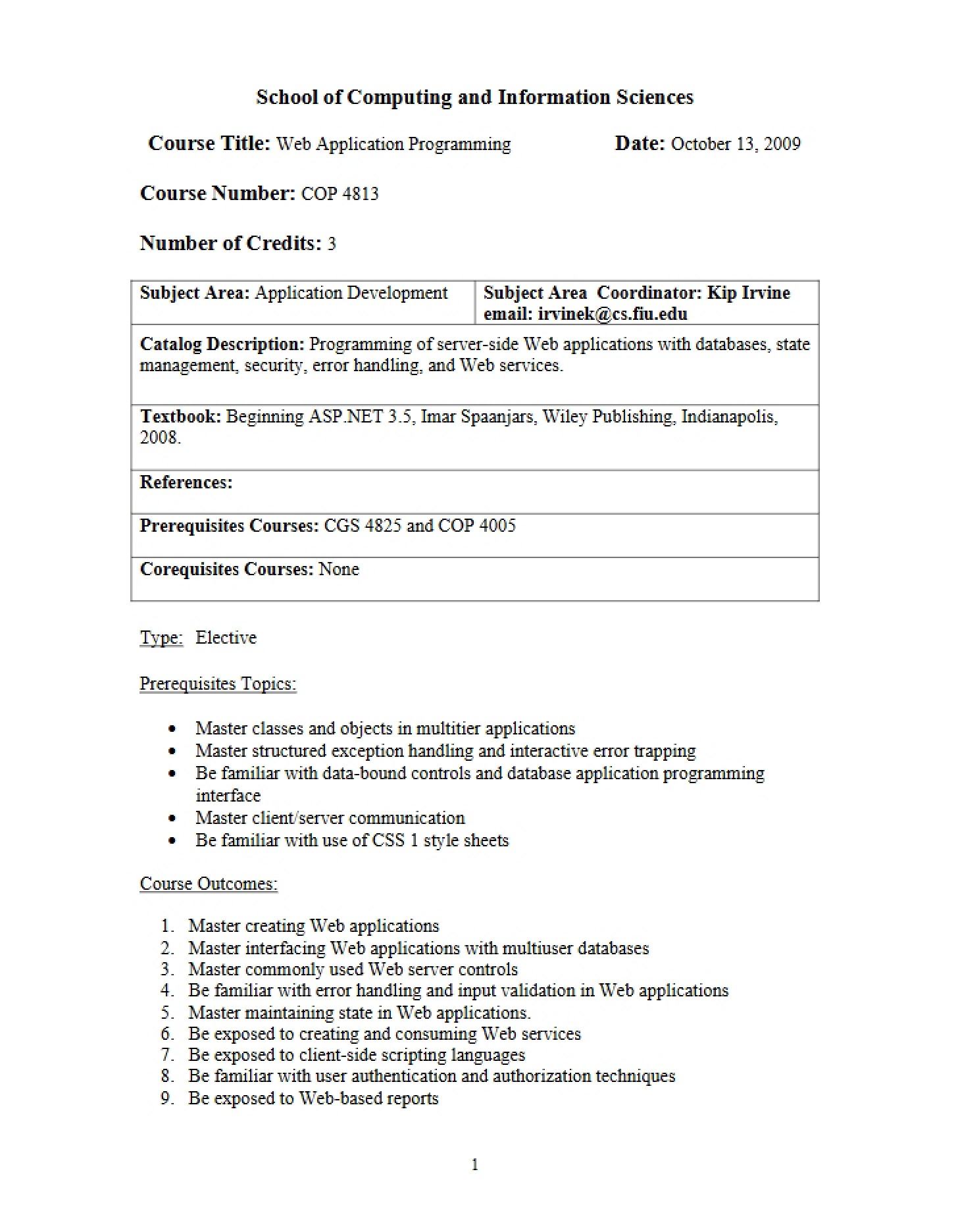 Syllabus Information