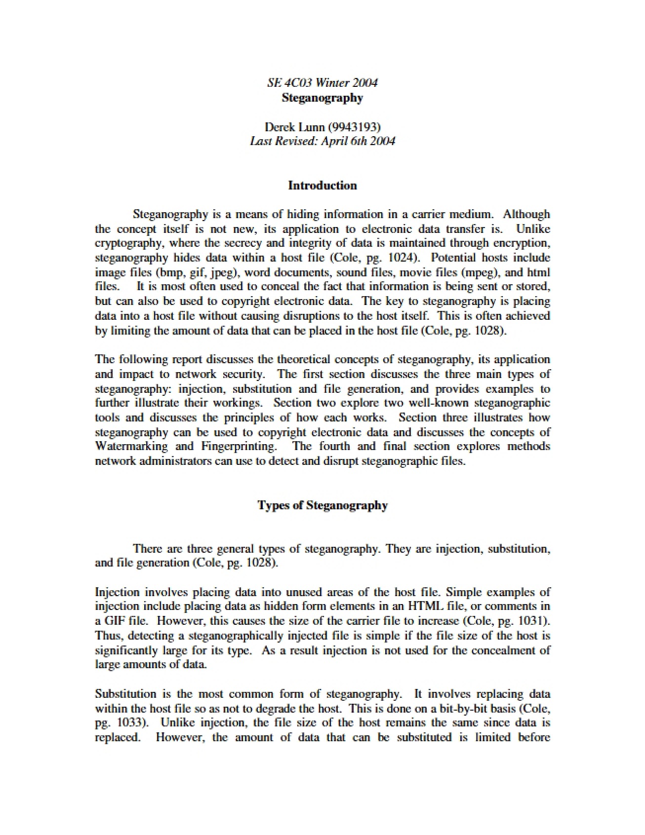 Science of Steganography