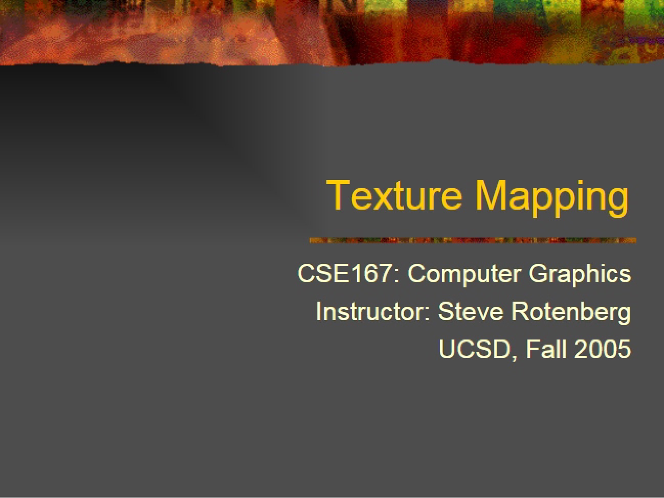 Texture Application and Mapping