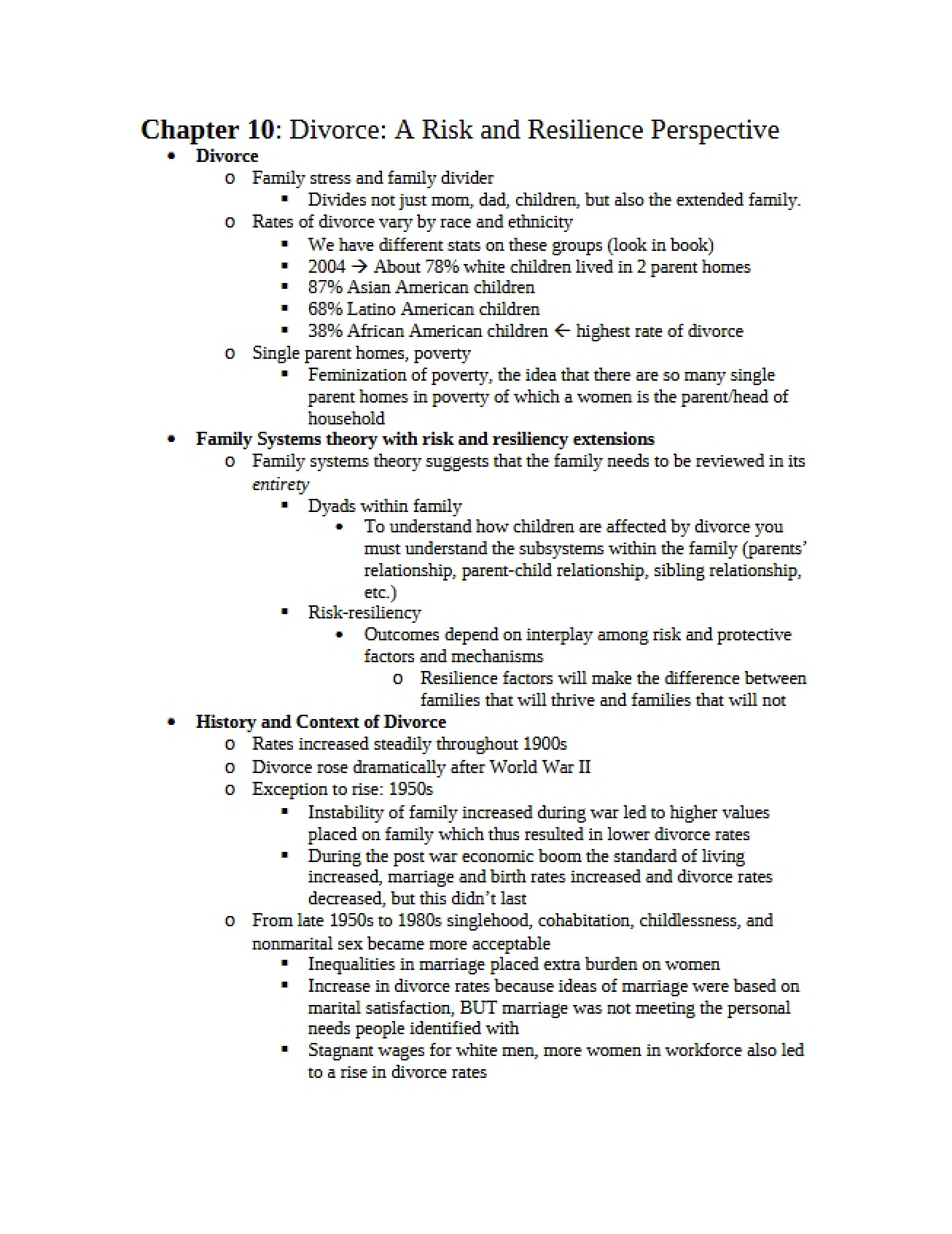 Risk and Resilience Perspective on Divorce (Chapter 10)