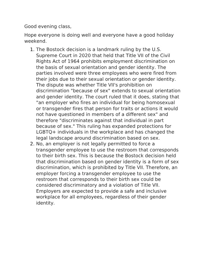 Employment and Labor Relations Week 3 Discussion