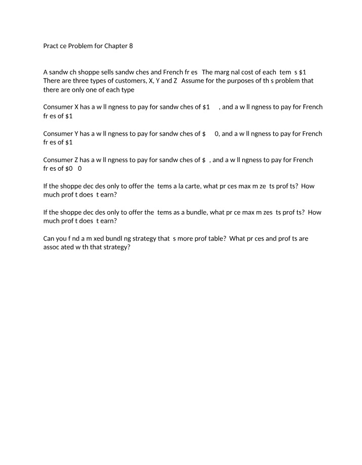 Chapter 8 Practice Problem