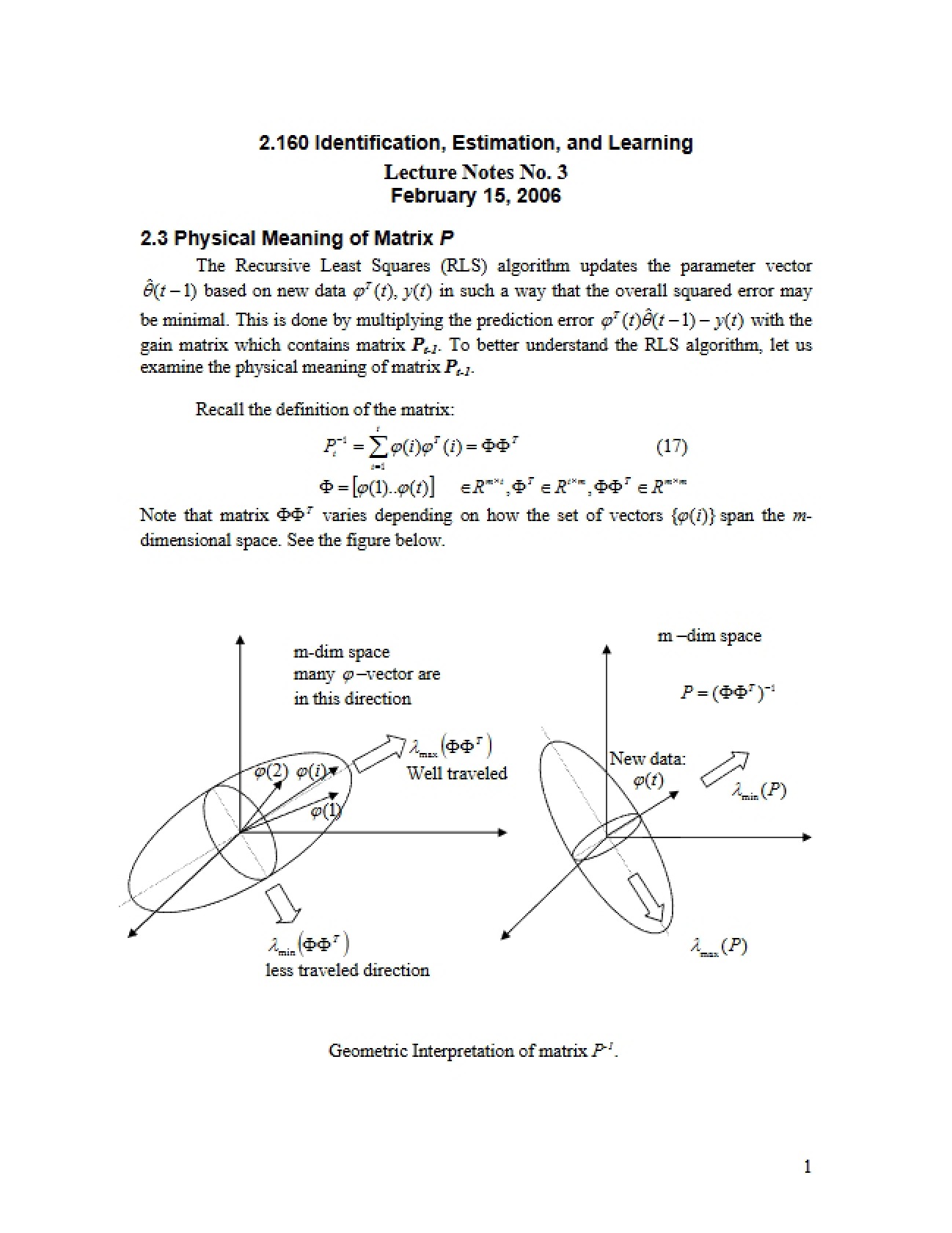 Matrix P Physical Meaning